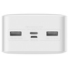 Baseus Bipow Powerbank mit Display 30000mAh 15W weiß (Overseas Edition) + USB-A - Micro USB Kabel 0,25m weiß (PPBD050202)