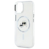 Original Case IPHONE 14 Karl Lagerfeld Hardcase IML Metal Karl&Choupette Head MagSafe (KLHMP14SHLSKCH) white