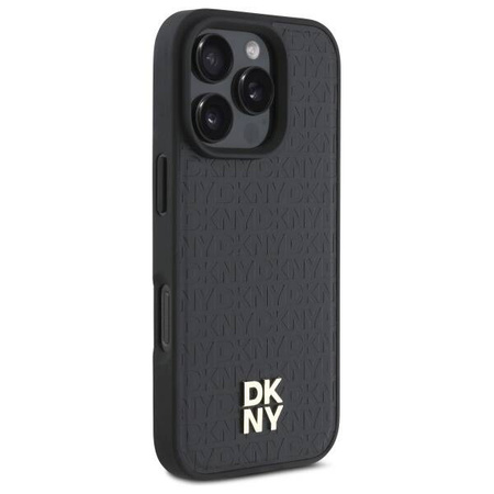 Original Handyhülle IPHONE 16 PRO MAX DKNY Repeat Pattern Stack Logo (DKHMP16XPSHRPSK) schwarz