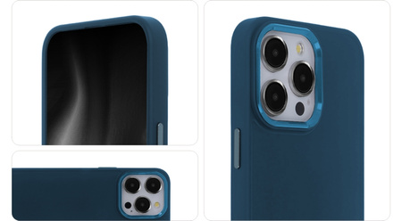 Nakładka Satin Elegant do iPhone 15 6,1" ciemnoniebieska