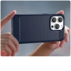 Carbon Case für iPhone 14 Pro Max flexible Gel-Rückseite blau
