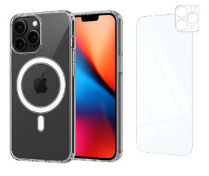 Etui do iPhone 14 Pro Max MagSafe + Szkło na ekran + Szkło na aparat