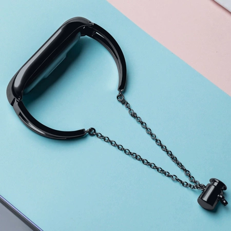 Metal bracelet for Xiaomi Mi Band 3 / 4 / 5 / 6 band strap - black