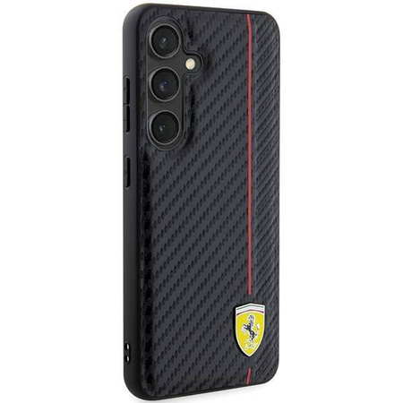 Oryginalne Etui FERRARI hardcase Carbon Printed Line FEHCS24MN3DUR do Samsung Galaxy S24 Plus Czarny