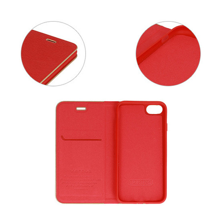 Kabura Vennus Book z ramką do Iphone 14 Pro czerwona