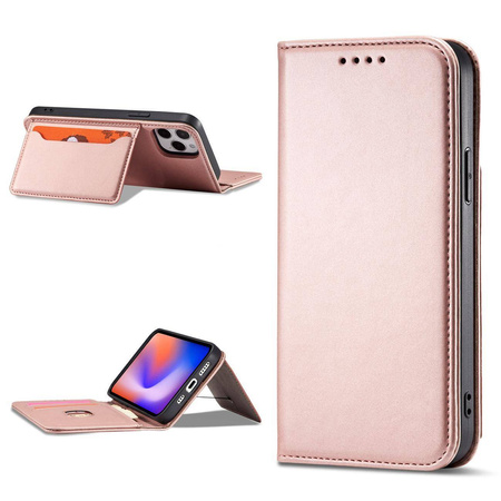 Magnet Card Case for iPhone 12 Pro Pouch Card Wallet Card Holder Pink