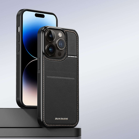 3-in-1-Hülle für iPhone 14 Pro mit MagSafe Wallet RFID-blockierender Ständer Dux Ducis Rafi Mag – Schwarz