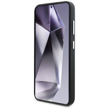 Original Handyhülle SAMSUNG GALAXY S25 Karl Lagerfeld Saffiano Full Wrapped Elongated Metal Logo MagSafe schwarz