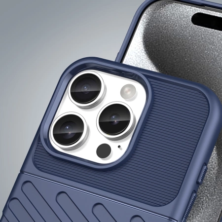 Etui silikonowe Thunder Case do iPhone 16 Pro Max - niebieskie