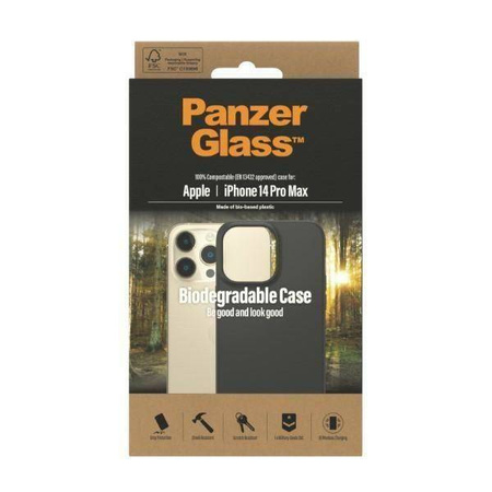 Schutzhülle IPHONE 14 PRO MAX PanzerGlass Biodegradable Case (0420) schwarz