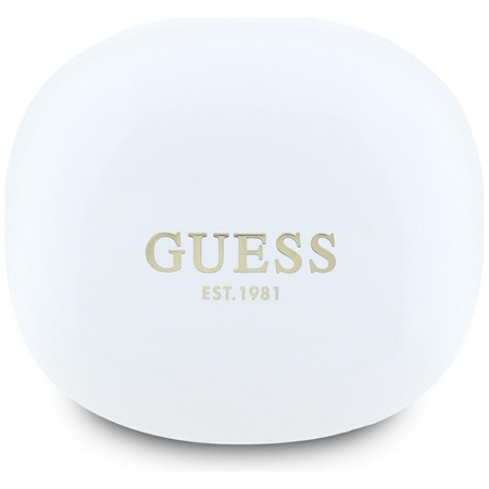 Guess Flat Classic Logo Electroplated - Słuchawki TWS + etui ładujące (biały)