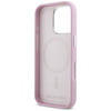 Original Case IPHONE 16 PRO MAX Karl Lagerfeld Saffiano Full Wrapped Elongated Metal Logo MagSafe pink