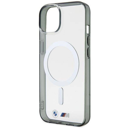 BMW BMHMP14SHCRS iPhone 14 6.1&quot; Hülle transparent Hardcase Silver Ring MagSafe