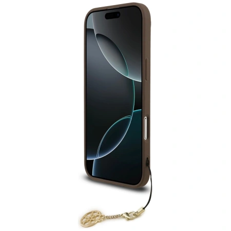 Etui Guess 4G Charms Collection MagSafe na iPhone Air - brązowe