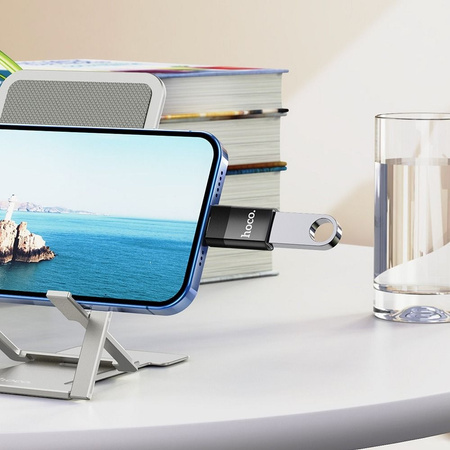 HOCO adapter OTG ze złącza USB A (żeński) do Lightning 8-pin UA17 czarny