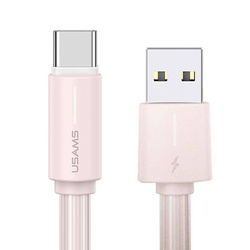 USAMS Kabel USB-C 3A YU Series 1m USB-C/USB-C różowy/pink SJ732USB04 (US-SJ732)