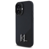 Original Case IPHONE 16 Karl Lagerfeld Hardcase Silicone Shadow Metal Initial MagSafe (KLHMP16SSCMKMPCK) black