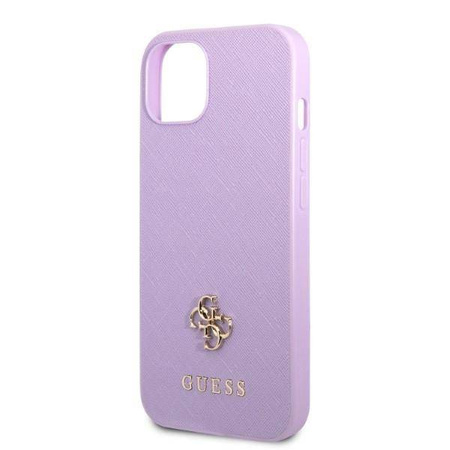 Original Case IPHONE 13 MINI Guess Hardcase Saffiano 4G Small Metal Logo purple