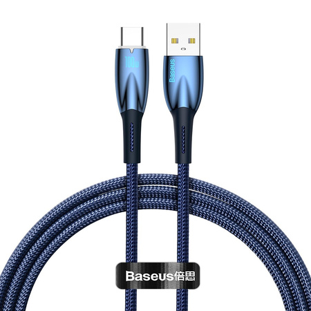 USB cable for USB-C Baseus Glimmer Series, 100W, 1m (Blue)