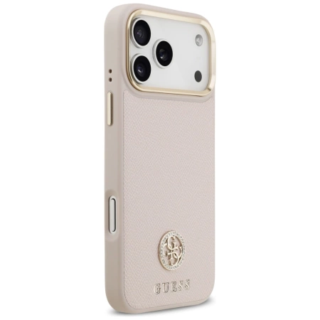 Guess Grained Strass Logo MagSafe case for iPhone 17 Pro Max - pink