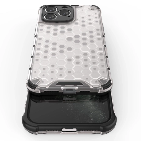 Wabenhülle für iPhone 14 Pro gepanzerte Hybridhülle schwarz