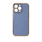 Lighting Color Case etui do iPhone 12 Pro Max żelowy pokrowiec ze złotą ramką niebieski