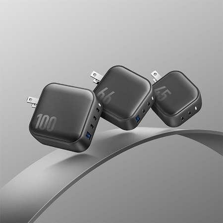 ENERGEA ład. siec. 2xUSB-C PD-PPS 45W2C czarny/black US+EU Travelite GAN45