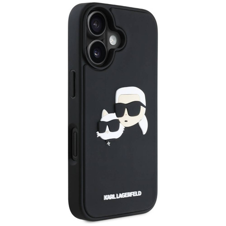 Schutzhülle IPHONE 16 Karl Lagerfeld HC 3D Rubber Double Heads schwarz
