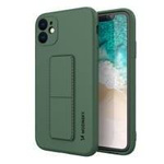 Wozinsky Kickstand Case elastyczne silikonowe etui z podstawką iPhone 12 Pro ciemnozielony