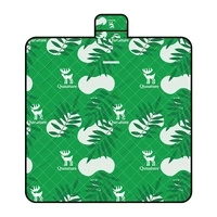 Qunature picnic mat waterproof camping blanket 2 x 2 m - green