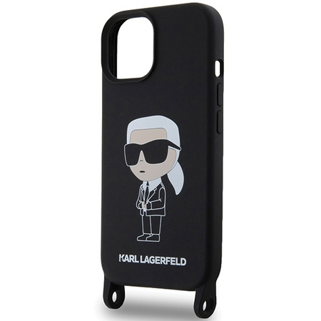 Etui Karl Lagerfeld Crossbody Silicone Ikonik do iPhone 15 - czarne
