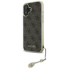 Original Handyhülle IPHONE 16 PLUS Guess Hardcase 4G Charms Collection (GUHCP16MGF4GBR) braun