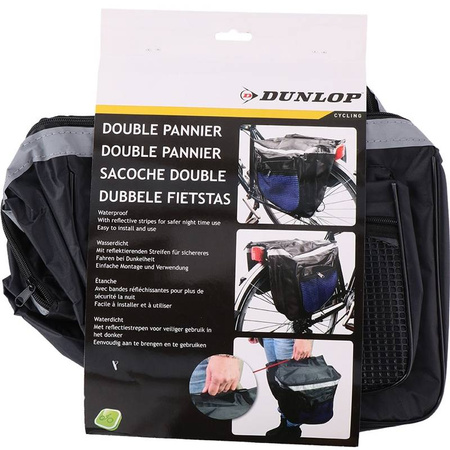 Dunlop - Torba / sakwa rowerowa na bagażnik 26l (Czarno-niebieski)