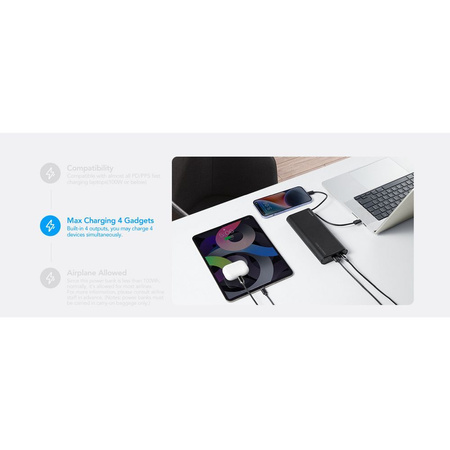 Bateria zewnętrzna (Powerbank) VEGER TCE130 - 25 000mAh Quick Charge PD 130W (W2503)