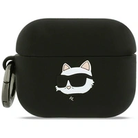 Karl Lagerfeld Silikonhülle mit Choupette-Kopf (3D) für AirPods Pro 3 – Schwarz