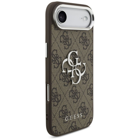 GUESS futerał do IPHONE 17 Air GUHCP17MP4G4SMCW (4G PU Leather Case with Big 4G AND Classic Logo and Silver Metal Camera Frame) brązowy