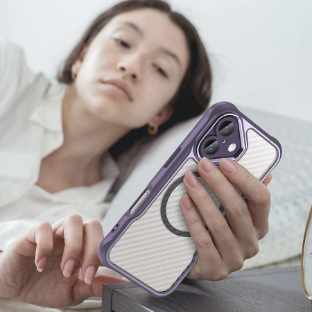Leading Series MagSafe Silikonhülle für iPhone 16 – Lila