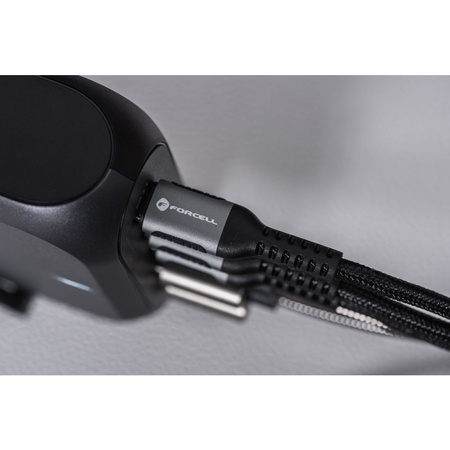 FORCELL F-ENERGY C256 kabel USB A do Typ C QC3.0 3A 66W Cafule 2 m czarny