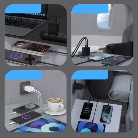 Ładowarka sieciowa Dudao A29 65W GaN 2 x USB-C + 1 x USB-A - czarna