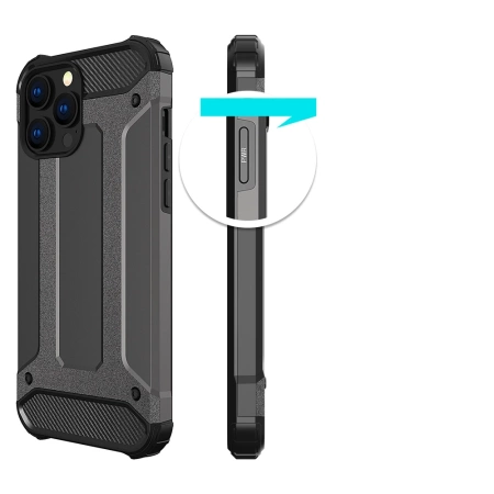 Hybrid Armor robuste TPU/PC Panzer Handyhülle Hard Case für iPhone 13 Pro schwarz