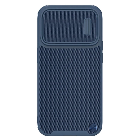 Nillkin Textured S Case iPhone 14 Pro Max gepanzerte Hülle mit Kameraabdeckung blau