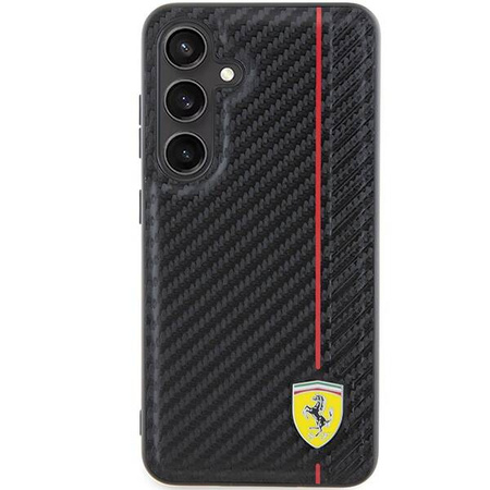 Oryginalne Etui FERRARI hardcase Carbon Printed Line FEHCS24MN3DUR do Samsung Galaxy S24 Plus Czarny