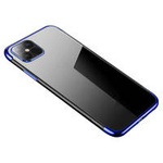 Clear Color Silikon Gel Electroplating frame Handyhülle Schutzhülle für Samsung Galaxy A22 4G blau