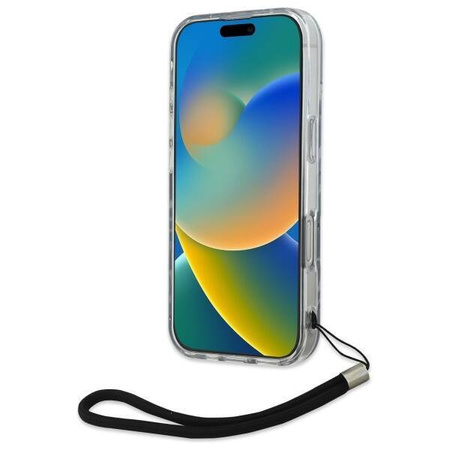 Original Handyhülle IPHONE 16 PRO Karl Lagerfeld Zebra With Cord (KLHCP16LHZBPKCCU) violett