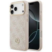 Etui Guess 4G Strass Logo MagSafe na iPhone 17 Pro Max - różowe