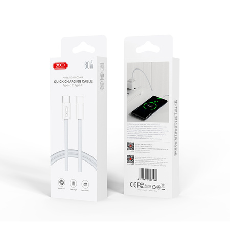 XO KABEL NB-Q260A PD USB-C/USB-C 60W BIAŁY 1m