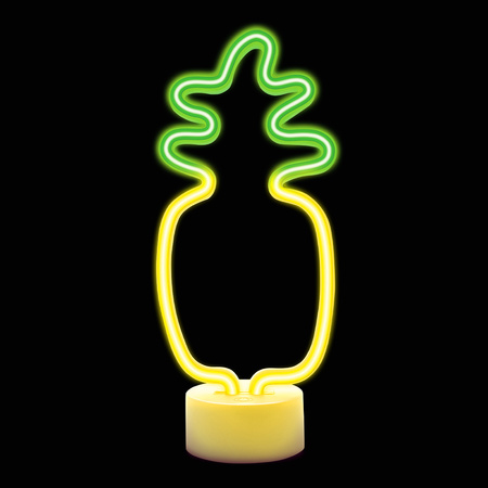 Neon na podstawce LED ANANAS pomarańczowo zielony USB-C FSC-12 Forever Light