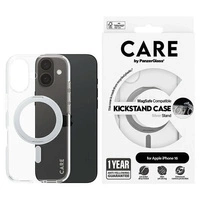 Etui CARE by PanzerGlass Feature Kickstand Case z MagSafe na iPhone 16 - srebrne