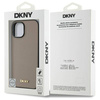 Etui DKNY Grained Metal Logo MagSafe na iPhone 15 - beżowe