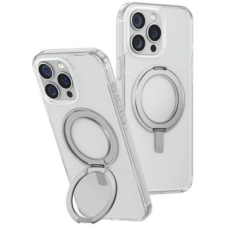 Etui UNIQ Swivix do iPhone 16 Pro Max 360 Rotating Kickstand przezroczysty